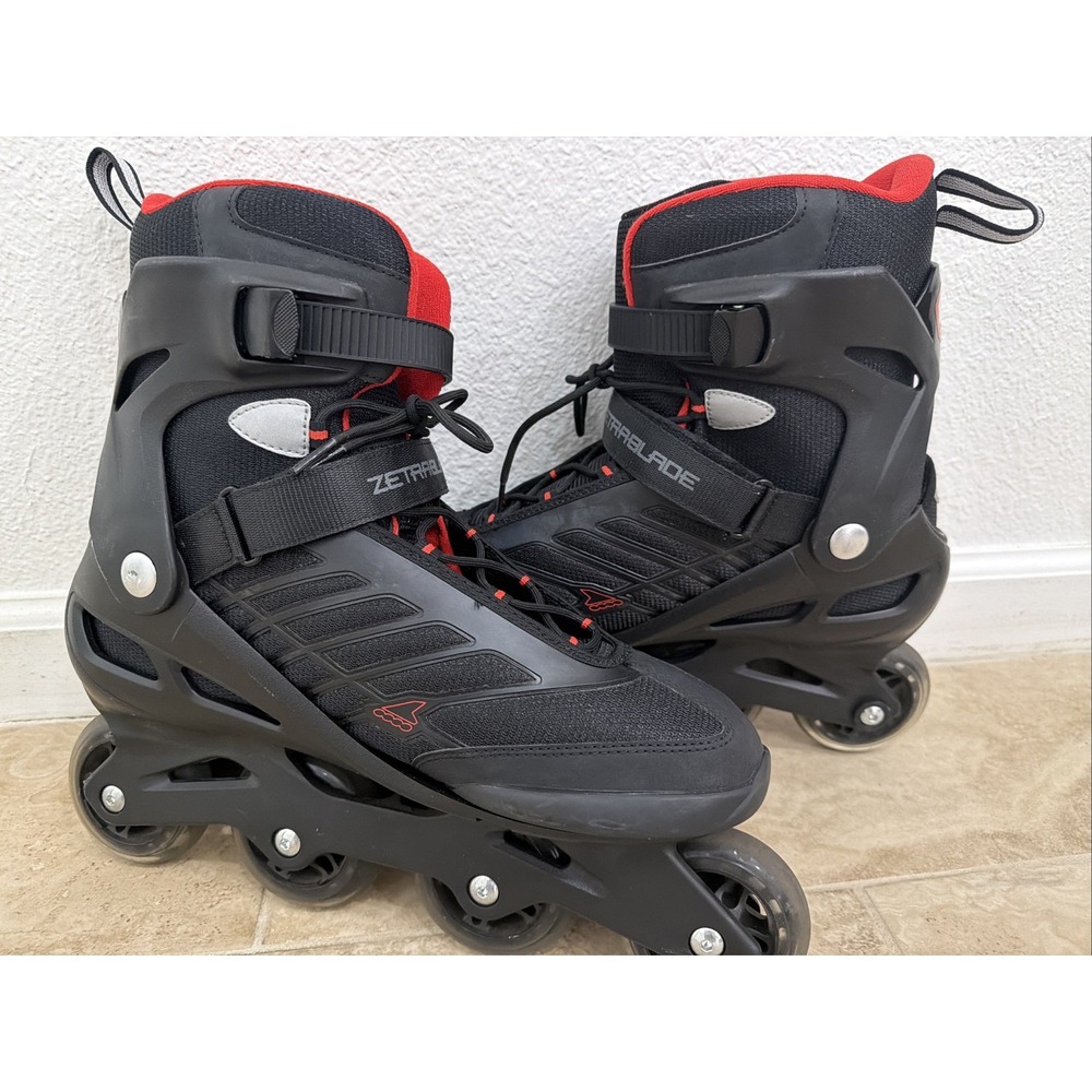 Rollerblade Zetrablade Inline Skates Mens Size 11 Black Red Roller Blades